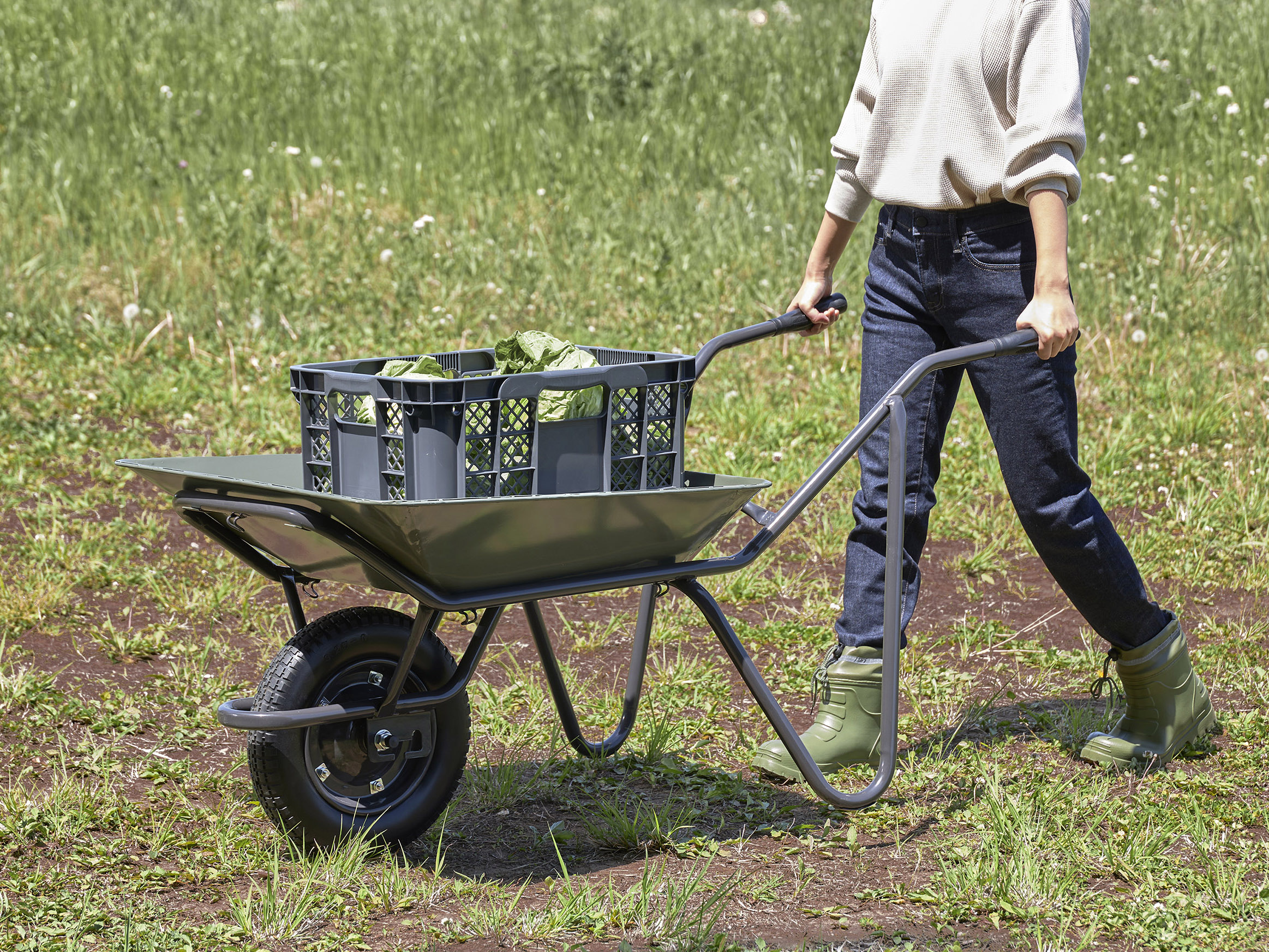 Shallow Wheelbarrow for loading container