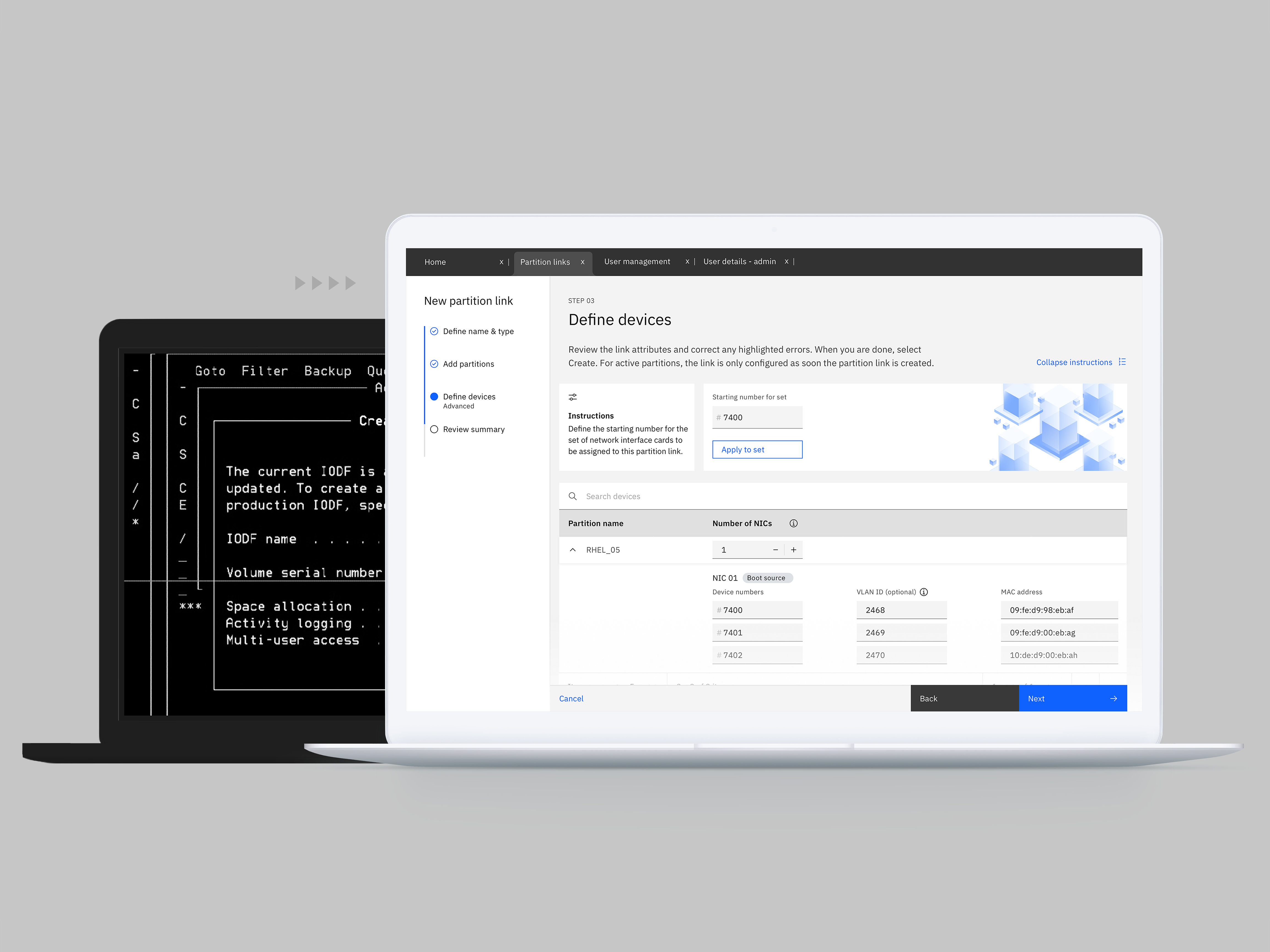 IBM DPM - Partition link end-to-end experience