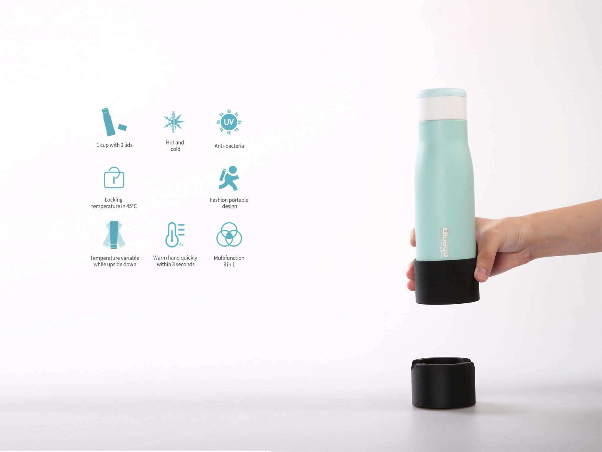 Bluego 3-in-1 Smart Thermos Cup