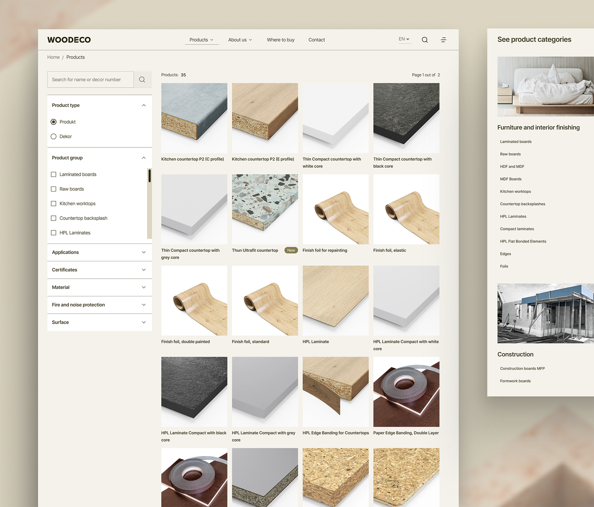 Woodeco - corporate & products website