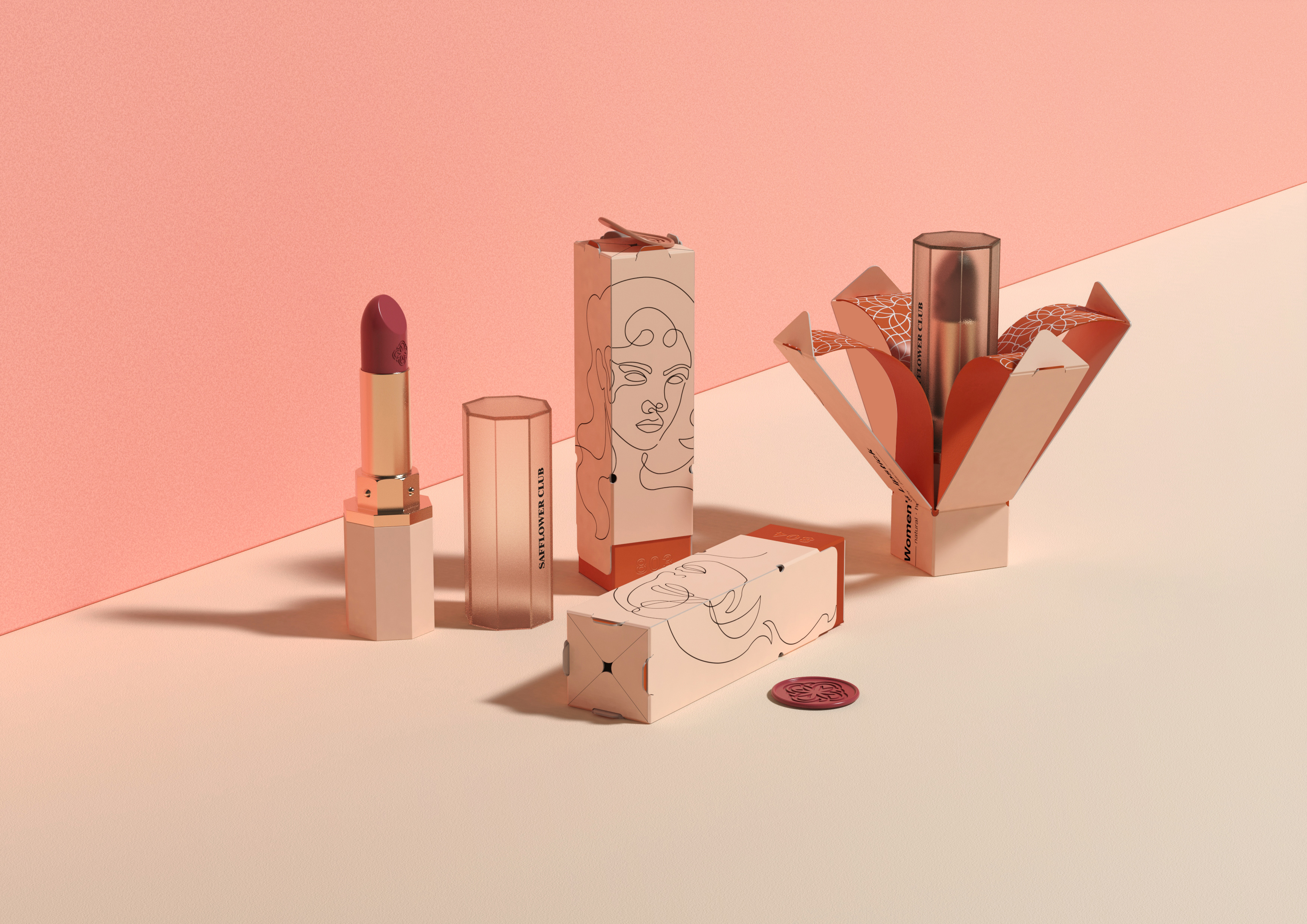 SAFELOWER CLUB Lipsticks Packaging