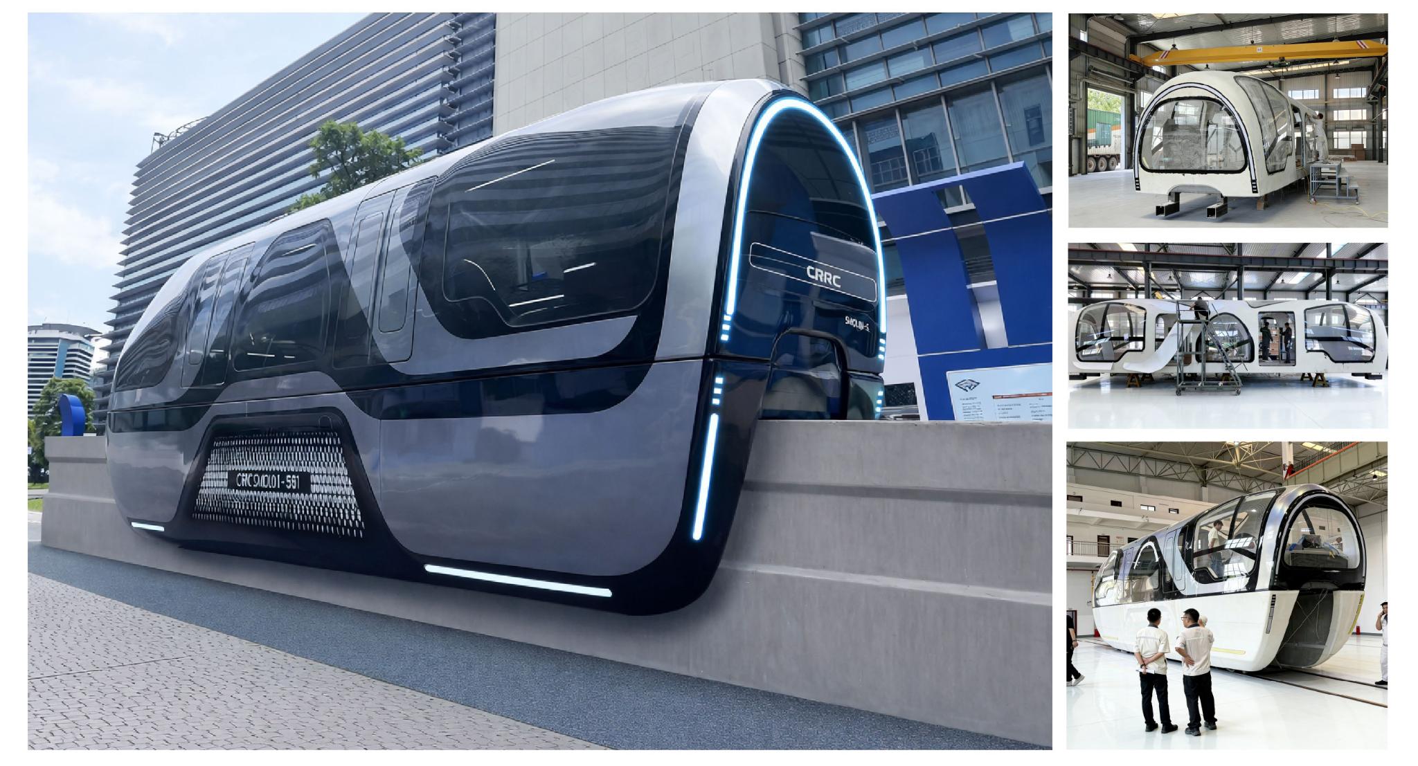 Single-axle monorail straddle train