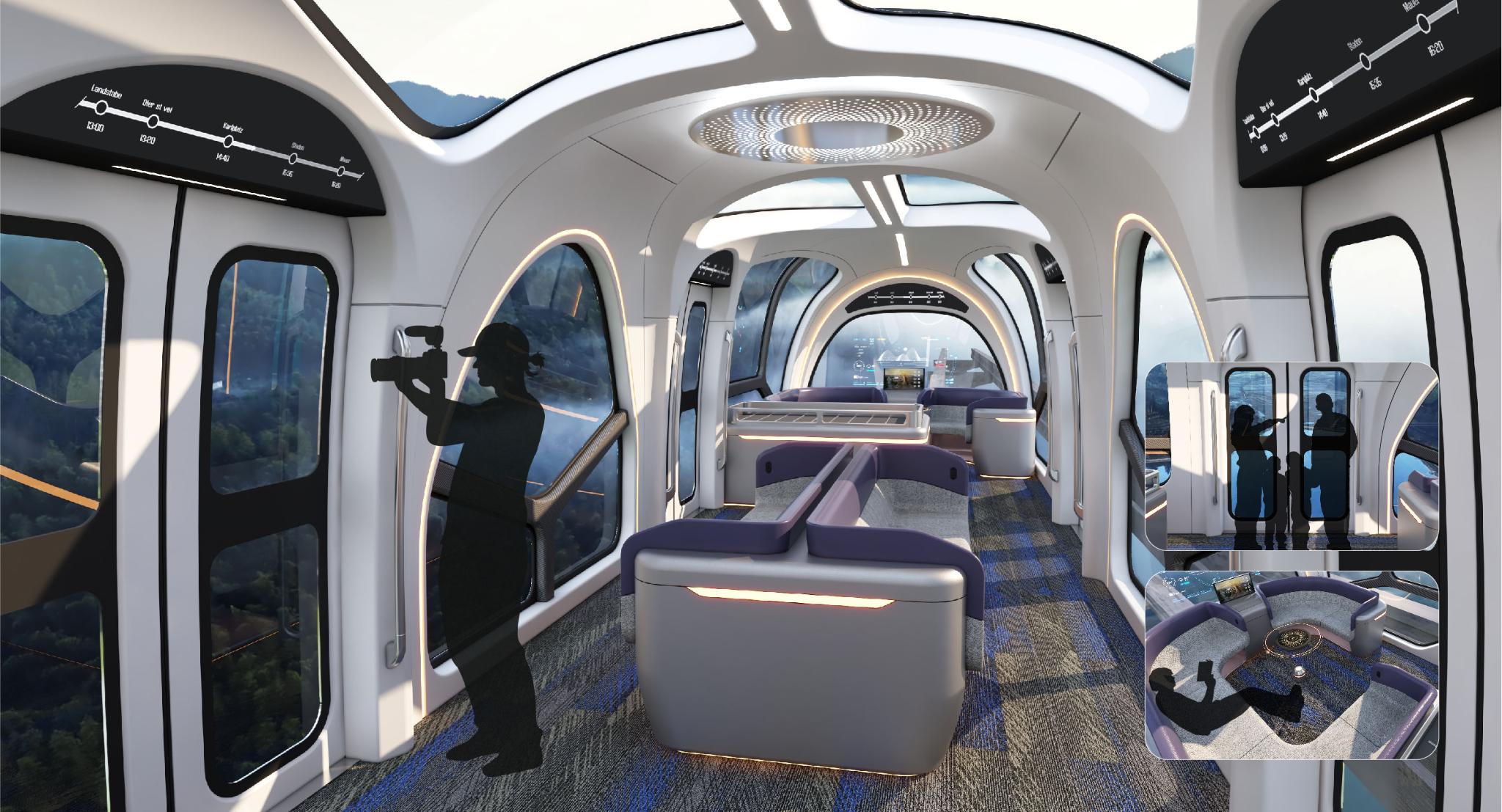 Single-axle monorail straddle train