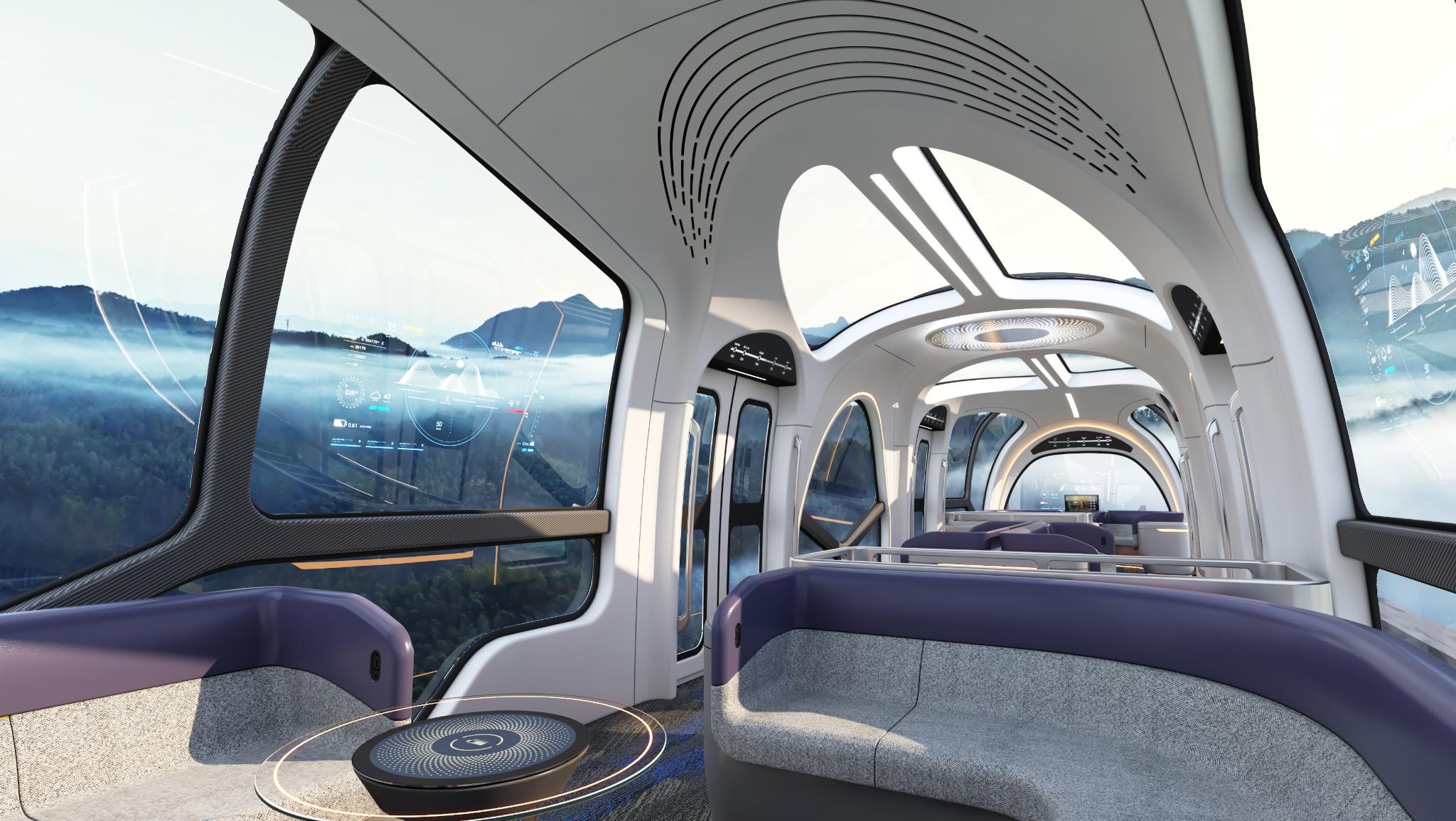 Single-axle monorail straddle train